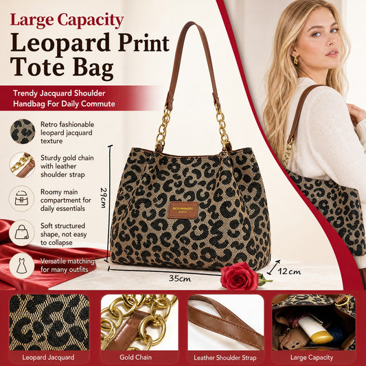 🎁2026 New Arrivals💥Last Day Sale 50% Off💥Large Capacity Tote Bag with Leopard Print