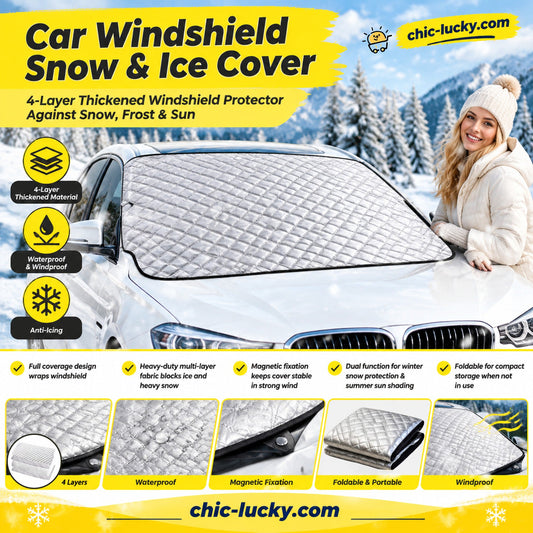 ⏳LAST DAY SALE ONLY ￡15.99!!🔥Clear Your Windshield Instantly! Magnetic Frost & Snow Cover❄️