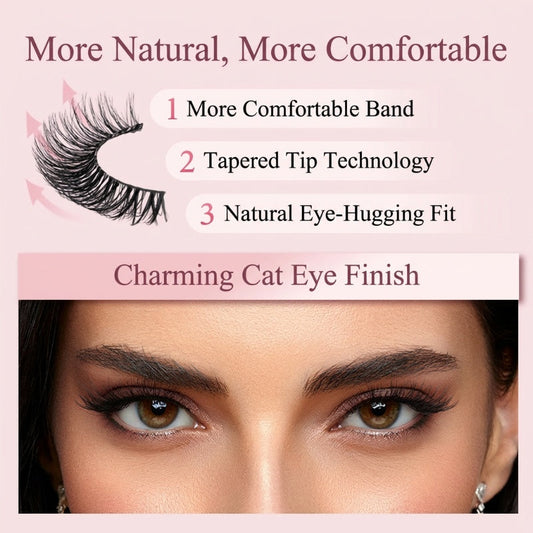 ⏳Limited-time sale ONLY ￡6.99!!🌸Self-Adhesive Reusable Lashes – 3-Sec Application, No Glue Needed
