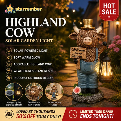 🐮Limited-Time Sale: 50% OFF✨ Solar Highland Cow Night Light – Adorable Garden Lantern That Glows Automatically at Night