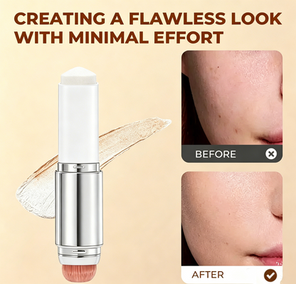 🐱Last Day BUY 1 GET 1 FREE🎉Cover Cream Stick V w/ Detachable Brush - Korean Skin Care Color-Changing Foundation Stick with Collagen Capsules