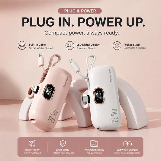 🏆Surprise Price: Only £9.99!!!🔥ChargeGo™ 5000mAh Mini Power Bank – Ultra-Portable & Universally Compatible🔋📱