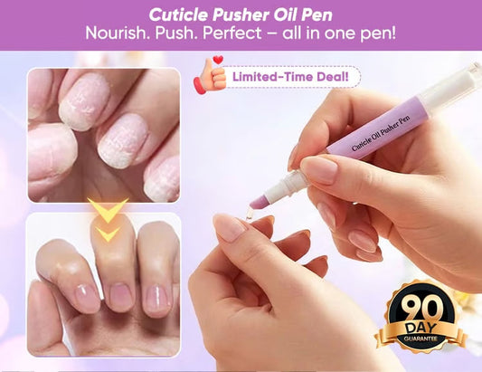 🥳Last Day Buy 1 Get 1 Free Special Price:£8.99!!💞🖊️2-in-1 Cuticle Remover Pen, 45° Ceramic Tip for Dry Cuticles & Hangnails, Hydrating Nail Care, Easy Dispensing, Portable 2-Pack for Travel