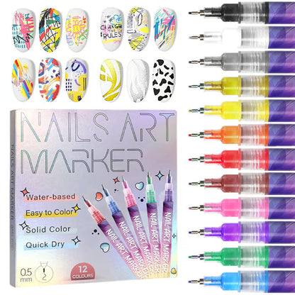 🎁The Best Gift For Kids -Only £ 7.99!!!⏳🎨12 Colors Nail Art Pens Set