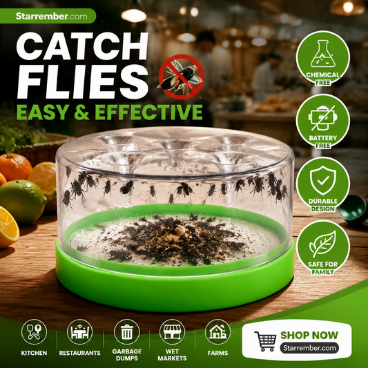 🔌Last Day Special Price:£8.99!!!✅ Reusable fly trap—no electricity, no poison! 🏠 Safe to use in the kitchen and around children and pets.