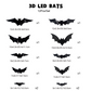 🏆Surprise Price: Only £8.99!!!🦇Halloween 3D Bat LED Wall Light Decor