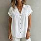 🥳SUMMER HOT SALE🥳💞50K+ SOLD!💥50% OFF! 👚Women's Elegant V-Neck Pleated Short Sleeve Shirt