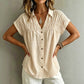 🥳SUMMER HOT SALE🥳💞50K+ SOLD!💥50% OFF! 👚Women's Elegant V-Neck Pleated Short Sleeve Shirt