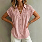 🥳SUMMER HOT SALE🥳💞50K+ SOLD!💥50% OFF! 👚Women's Elegant V-Neck Pleated Short Sleeve Shirt