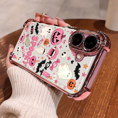 🎃Halloween Sale -70% OFF👻Halloween Pumpkin Ghost Phone Case🎃 4-Corner Anti-Fall, Cute Candy Pumpkin Ghost Design, Transparent Non-Yellowing Shockproof Cover