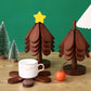 🎄Early Christmas Pre Sale￡9.99!!☃️Foldable Wooden Tree-Shaped Trivet Set for Hot Dishes & Coasters