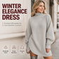 🍂Autumn Surprise Price: Only £15.99!!!🔥Women's Cozy Turtleneck Knit Sweater Dress