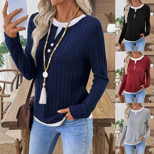 ⏳Last Day Special Price:£15.99!!!💥Women's Warm Soft Long Sleeve Knit T-Shirt