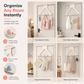 🏆Surprise Price: Only £9.99!!!🌈Cream Over the Door Hook Organizer Rack Heightened and Reinforced Punch Free Heavy Duty Coat Hat and Bag Hanging Rack for Bedroo🚪